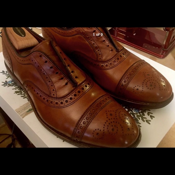 ALLEN EDMONDS 11D WALNUT STRAND MEDALLION CAP-TOE - Picture 4 of 13